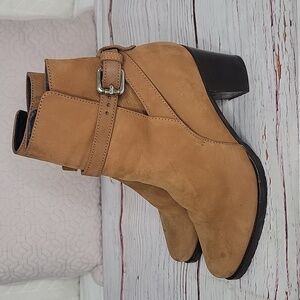 LK BENNETT LONDON Tan Ankle Boots with Buckle Detail Size 36 Or 6